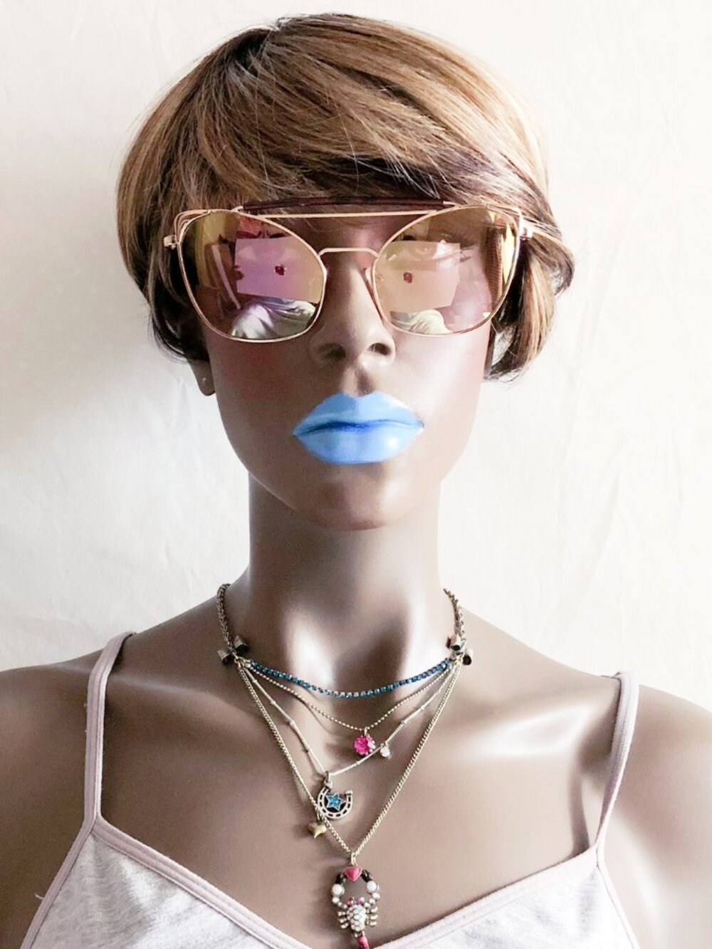 Gold Pink Cat Eye Sunglasses
